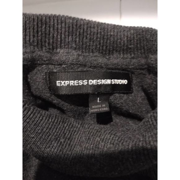 Express Desing Studio Womens Sweater Gray Size L Mock Neck - Picture 2 of 6